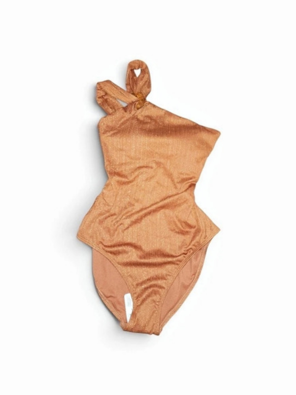 Time and Tru Women's One-Shoulder One-Piece Swimsuit Brown Medium NWT